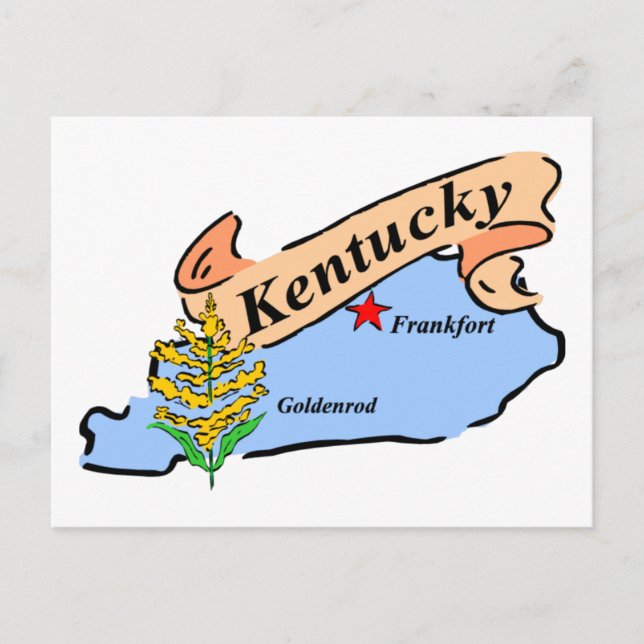 Postal mapa de kentucky (Anverso)