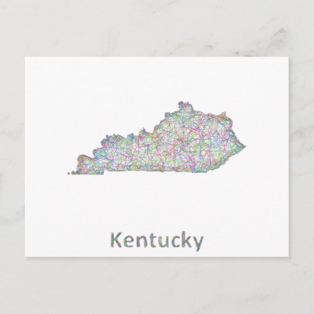 Postal Mapa de Kentucky (Anverso)