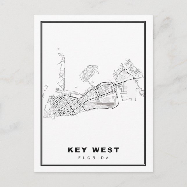 Postal Mapa de Key West (Anverso)