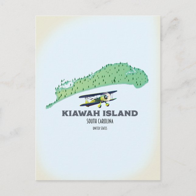 Postal Mapa de Kiawah Island South Carolina USA (Anverso)