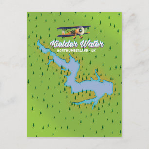 Postal Mapa de Kielder Water Northumberland Reino Unido