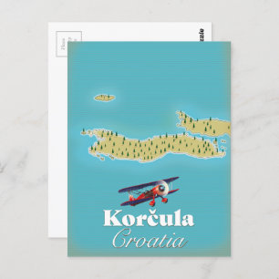 Postal Mapa de Korčula Croacia