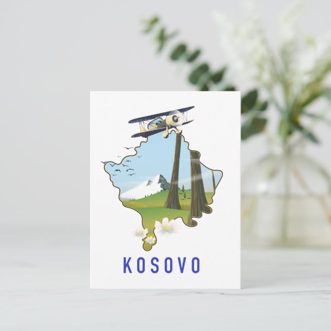 Postal Mapa de Kosovo (Anverso de pie)