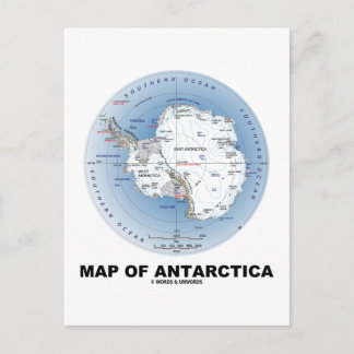 Postal Mapa De La Antártida (Geografía)