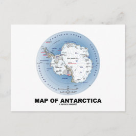 Postal Mapa De La Antártida (Geografía)