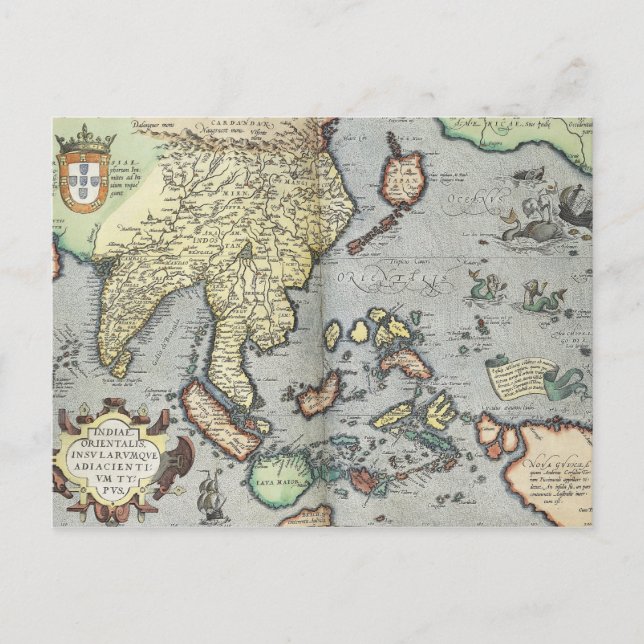 Postal Mapa de la Antigua India | 1592 (Anverso)