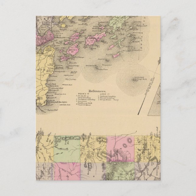 Postal Mapa de la bahía de Casco (Anverso)