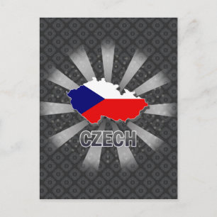Postal Mapa de la bandera checa 2.0