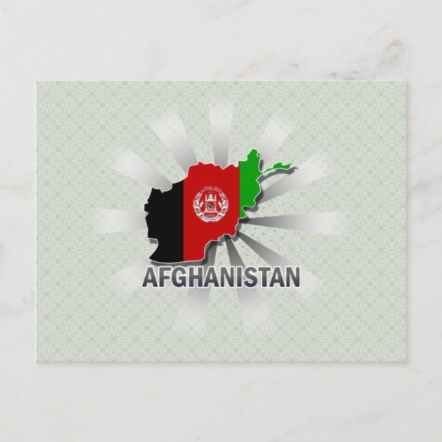 Postal Mapa de la bandera de Afganistán 2.0 (Anverso)