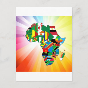 Postal Mapa de la bandera de África 2