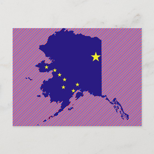Postal Mapa de la bandera de Alaska (Anverso)