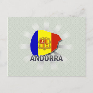 Postal Mapa de la bandera de Andorra 2.0