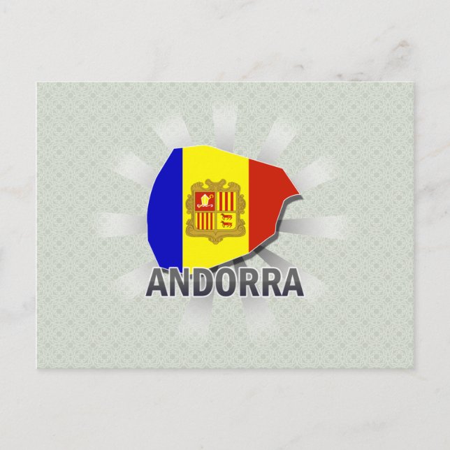 Postal Mapa de la bandera de Andorra 2.0 (Anverso)