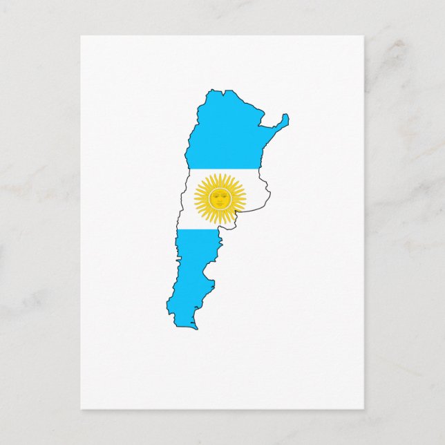Postal Mapa de la bandera de Argentina (Anverso)