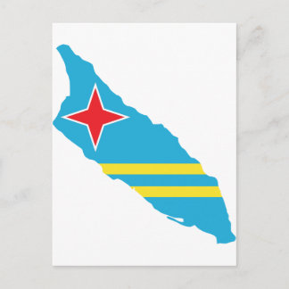 Postal Mapa de la bandera de Aruba