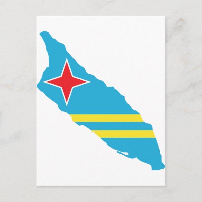 Postal Mapa de la bandera de Aruba (Anverso)