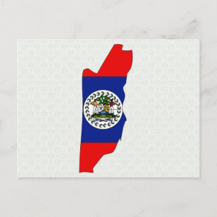 Postal Mapa de la bandera de Belice a tamaño completo