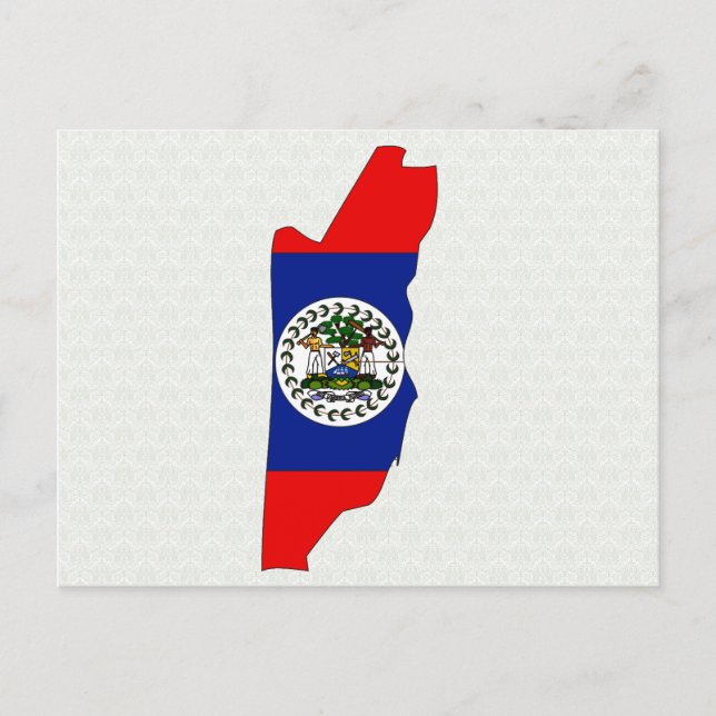 Postal Mapa de la bandera de Belice a tamaño completo (Anverso)