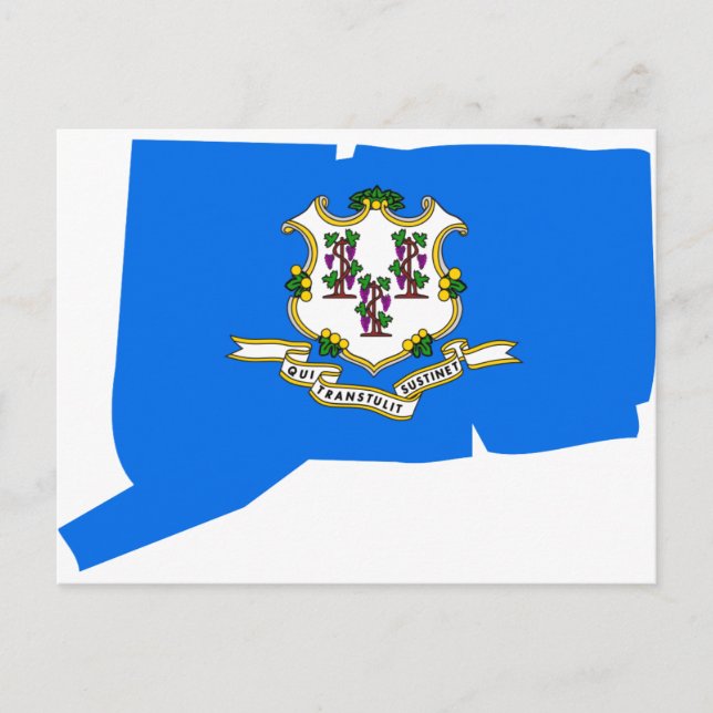 Postal Mapa de la bandera de Connecticut (Anverso)