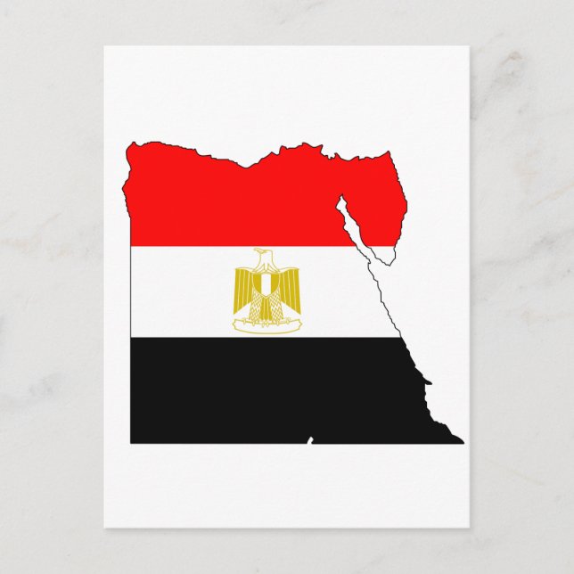 Postal Mapa de la bandera de Egipto (Anverso)