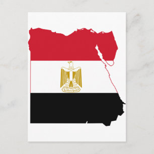 Postal Mapa de la bandera de Egipto EG