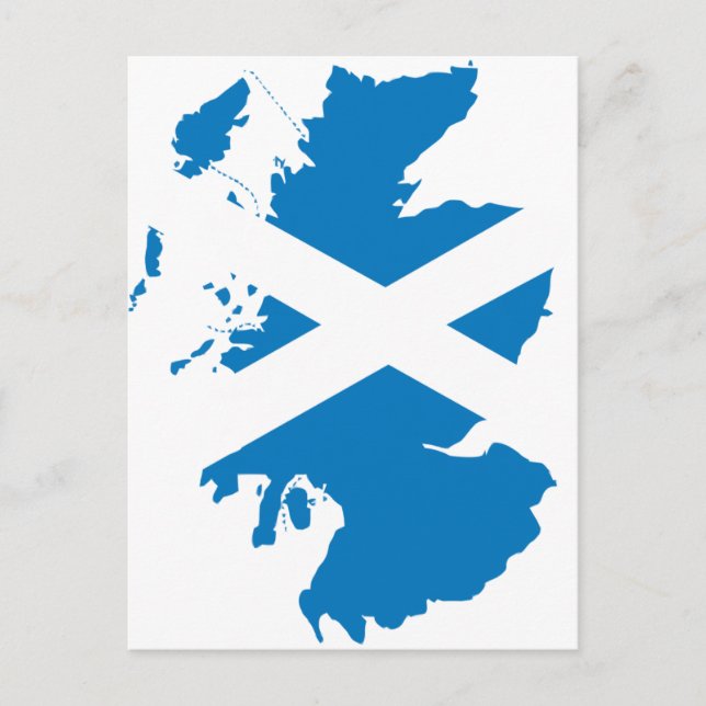 Postal Mapa de la bandera de Escocia (Anverso)