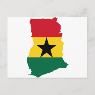 Postal Mapa de la bandera de Ghana GH