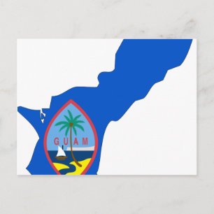 Postal Mapa de la bandera de Guam