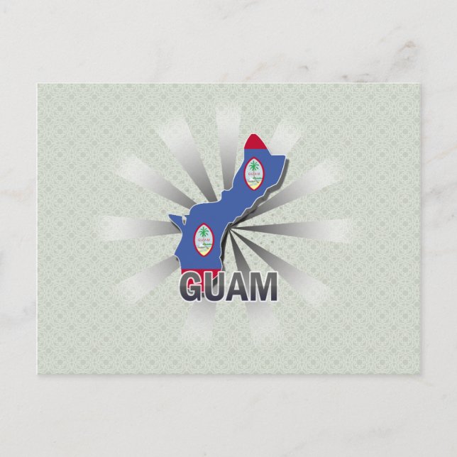 Postal Mapa de la bandera de Guam 2.0 (Anverso)