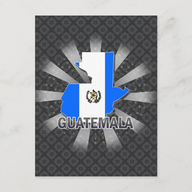 Postal Mapa de la bandera de Guatemala 2.0 (Anverso)