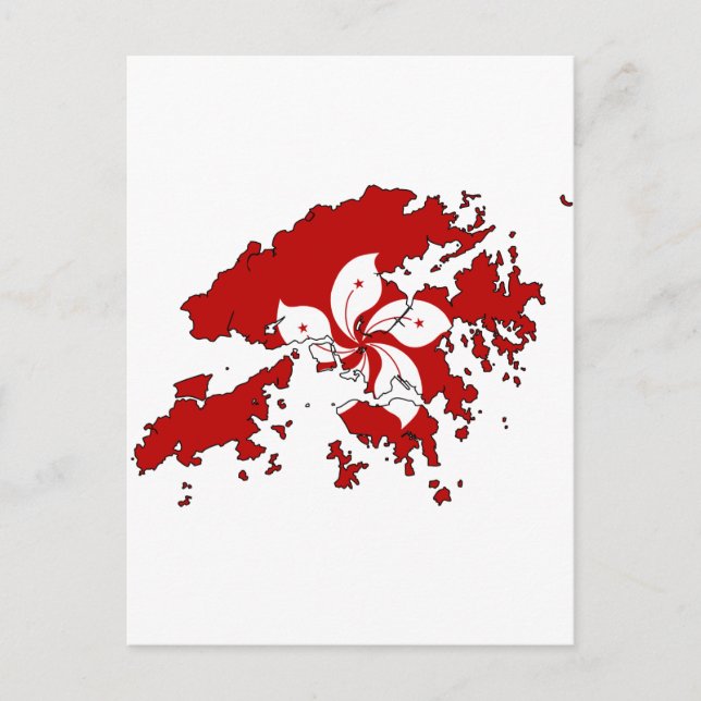 Postal Mapa de la bandera de Hong Kong (Anverso)
