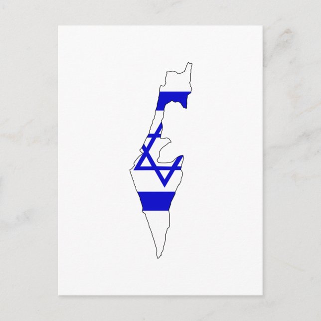 Postal mapa de la bandera de Israel (Anverso)