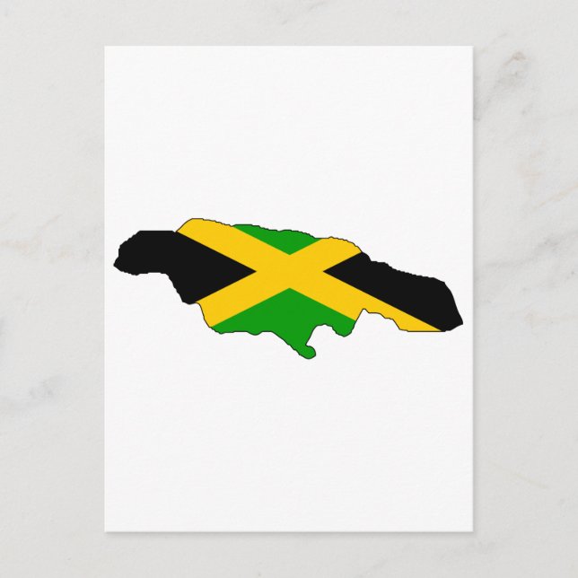 Postal Mapa de la bandera de Jamaica (Anverso)