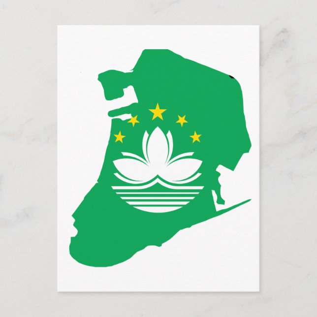 Postal Mapa de la bandera de Macao (Anverso)