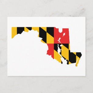 Postal Mapa de la bandera de Maryland