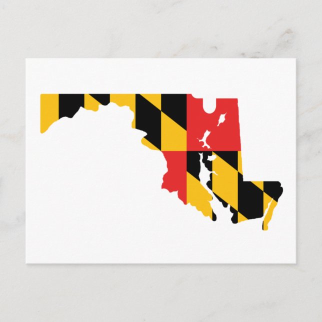 Postal Mapa de la bandera de Maryland (Anverso)