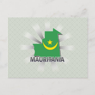 Postal Mapa de la bandera de Mauritania 2.0