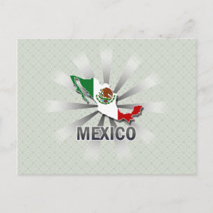 Postal Mapa de la bandera de México 2.0