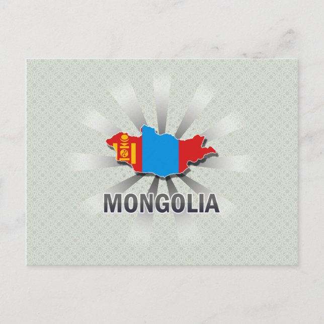 Postal Mapa de la bandera de Mongolia 2.0 (Anverso)