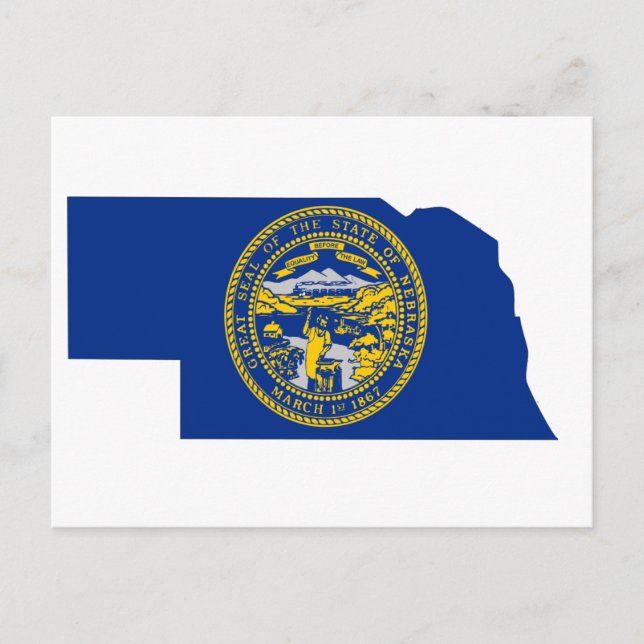 Postal Mapa de la bandera de Nebraska (Anverso)
