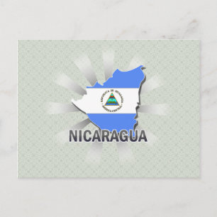 Postal Mapa de la bandera de Nicaragua 2.0