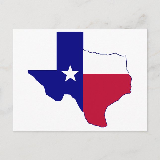 Postal Mapa de la bandera de Tejas (Anverso)