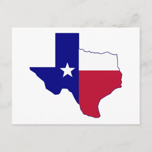 Postal Mapa de la bandera de Texas