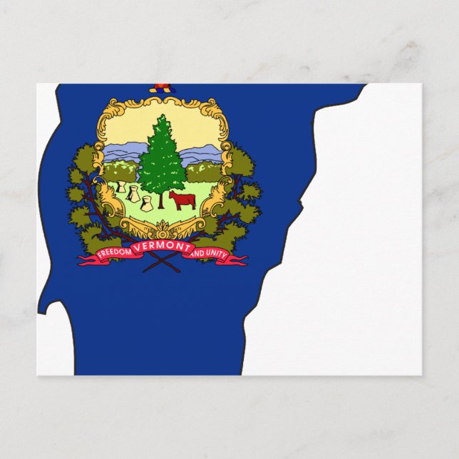 Postal Mapa de la bandera de Vermont (Anverso)