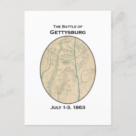 Postal Mapa de la batalla de Gettysburg