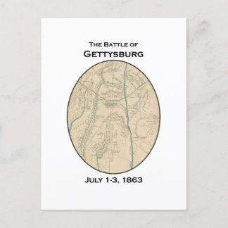 Postal Mapa de la batalla de Gettysburg