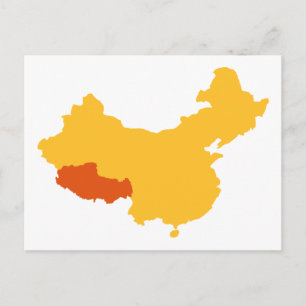 Postal Mapa de la China del Tíbet