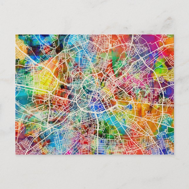 Postal Mapa de la Ciudad Callejera de Inglaterra (Anverso)