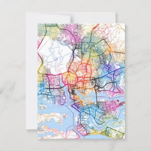Postal Mapa de la ciudad de Abidjan Costa de Marfil