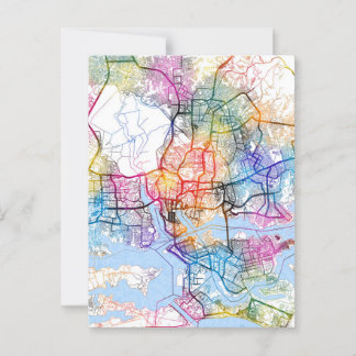 Postal Mapa de la ciudad de Abidjan Costa de Marfil